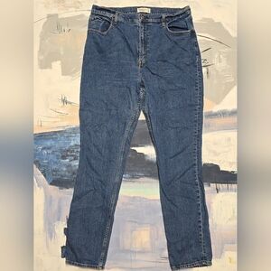 Abercrombie &Fitch The 90s Slim Straight Ultra High Rise Jeans Blue Wash Sz 16